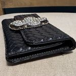 None Black Woven Wallet with large Fleur-de-Lis Accent Photo 6