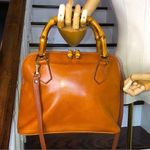 Gucci  Bamboo Handle & Burned Orange Leather Dome Shaped Top Zipper Crossbody Bag Photo 14