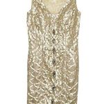 Sue Wong Vintage Nocturne Bodice Lace Cocktail Dress Women's Gold Size 6 Photo 0