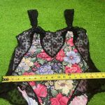 Vintage 90s Henson Kickernick Women’s L‎ Bodysuit Floral Black Lace Lingerie Red Size L Photo 3