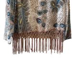 I& N Millenium Bohemian Neutral Multicolor Fringe Keyhole Crewneck SZ L #1290 Brown Size L Photo 3