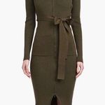 En Saison ribbed faux fur sweater dress Green Size L Photo 0