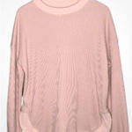 Blush Pink Long Sleeve Waffle Knit Crewneck Pullover Tunic XL Photo 0