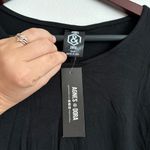 Agnes & Dora NWT ‎ Women’s Black Basic Short Sleeve Tee Ruffle Sleeves Size S Photo 5