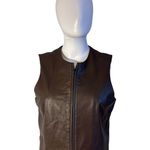Stonebridge Petite Women’s 100% Leather Vest Brown Size XS Photo 0