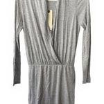 Lanston Women's Gray Long Sleeve Faux Wrap Dress XS Photo 0