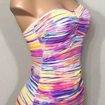Ralph Lauren Lauren  pastel stripe swimsuit. New Photo 0