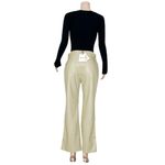 NANUSHKA Zoey Vegan Leather Cropped Flare Trousers, Pebble, Large Photo 7