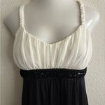 Sweet Storm Chic Asymmetrical Black and White Empire Waist Dress L Photo 4