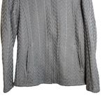 Boston Traders  Gray Cable Knit Fleece Full Zip Up Jacket Sz Medium Photo 4
