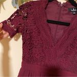 Lulu’s Wine Lace and Chiffon Mini Dress Size XS Photo 2
