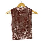 Topshop Pink Velour Sleeveless Highneck Twisted Crop Top US Sz 8 New Photo 1