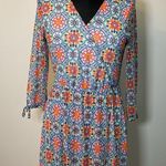 Allison Brittney 15. Blue Red Bell Sleeve Maxi Dress Photo 1