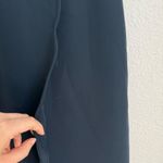 J.Crew  Dress Womens Size 0 Navy Blue V Neck Scallop Crepe Wrap Surplice Sheath Photo 5