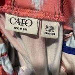 Cato  Skirt Women's Size 14/16W Plus Maxi Red Blue Abstract Artsy  Long Stretch Photo 1