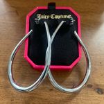 Juicy Couture  Silver E-Teardrop Hoop Earrings Brand New Photo 0