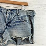 Free People  Distressed Button Fly Denim Shorts Size 27 Photo 3