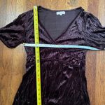 Crushed Velvet Cool Brown Witchy Cap Sleeve V Photo 6