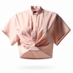 Rag and Bone NWOT Gretchen Poplin Twist-Front Shirt in Rose Photo 2
