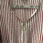 J for Justify Maroon Dress XL Stripe Gold Zip Drawstring Waist Casual Boho 3/4 Photo 2