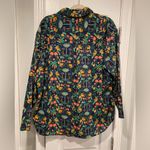 Old Navy Size L Navy Blue Cotton Bananas Tropical Palm Peint Button Down Shirt Photo 9