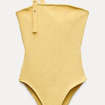 ZARA  Yellow One-Shoulder Bodysuit Photo 0