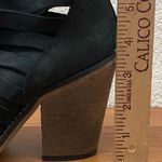 Free People  Hybrid Charcoal Gray Nubuck Leather Strappy Chunky Heeled Booties 37 Photo 8