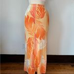Vintage 90’s Orange Tropical Leaf Maxi Skirt Size L Photo 6