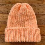 Melon salmon orange pink bright hand knit beanie fisherman hat Photo 0