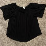 H&M Women’s Black Off The Shoulder Flare Sleeve Ruffle Trim Blouse Small Photo 5