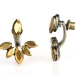 Paparazzi RADICAL REFINEMENT - BRASS AURUM RHINESTONE JACKET EARRINGS - Photo 0