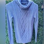 J.Crew  Cable Knit Light Blue Mock-neck Sweater XXS wool rabbit hair blend Photo 2
