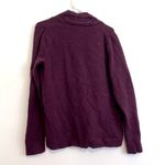 Talbots Plum Dark Purple Chunky Cable Knit Open Viscose Cotton Cardigan Sweater Photo 8