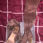 KNEE HIGH FAUX SUEDE BOOTS Brown Size 8.5 Photo 2
