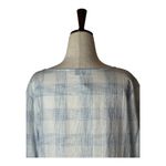 Kay Celine Kay Celine Shirt Women Large Blue White Plaid Bell Sleeve Peplum Top Bohemian Photo 3