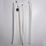 Massimo Dutti NWT  Women's Wide Leg‎ 100% Linen Pants In White Size 12 Photo 2
