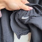 Quince  Textured Cotton Peasant Blouse Black Puff Sleeved Top Size Medium Photo 5