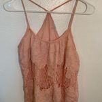 Kimchi Blue  Racerback Tank Top Pink Floral Crochet Lace Photo 0