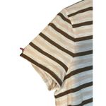 Madewell White Brown Striped Short Sleeve Tie Knot Front T-Shirt Women Sz M Photo 3