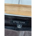 Etcetera Pants Women 0 Black Faux Leather Moto Panel Mixed Media Leggings Photo 4