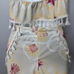 Sabo Skirt Halter Crop Top Shorts Set XS Tassel Trim Boho Floral Festival Outfit Photo 8