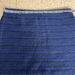 Alice + Olivia  Fefe Blue Tweed Metallic Fringe Hem Mini Skirt Women's Size 2 Photo 4