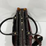 Samantha Brown Burgundy Brown Glazed Croc Embossed Travel Tote Bag Carry Photo 11