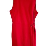 Tahari ASL Stretch Crepe A-Line Grommet Side Tie Mini Dress Size US 8 Red Photo 2