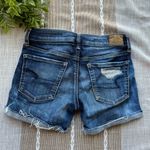 American Eagle AE Midi Super Stretch Destroyed Denim Shorts Photo 2
