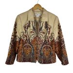 Coldwater Creek  Paisley Tapestry Jacket Size PL Zip Front Boho Fall Layering Photo 0