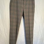 ZARA  Plaid Ankle Pants Slim Career Casual Brown Trousers Size 4 Photo 0