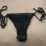 Handmade Black crochet thong string bikini bottom Photo 1