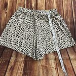 Streetwear Society Women's Leopard Print Beige Flare Shorts Size Medium Photo 4