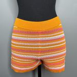 Pink Rose High Waist Orange and Pink Knitted Shorts Photo 0